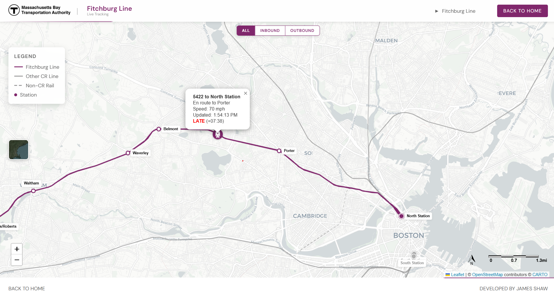 MBTA Commuter Rail Tracker